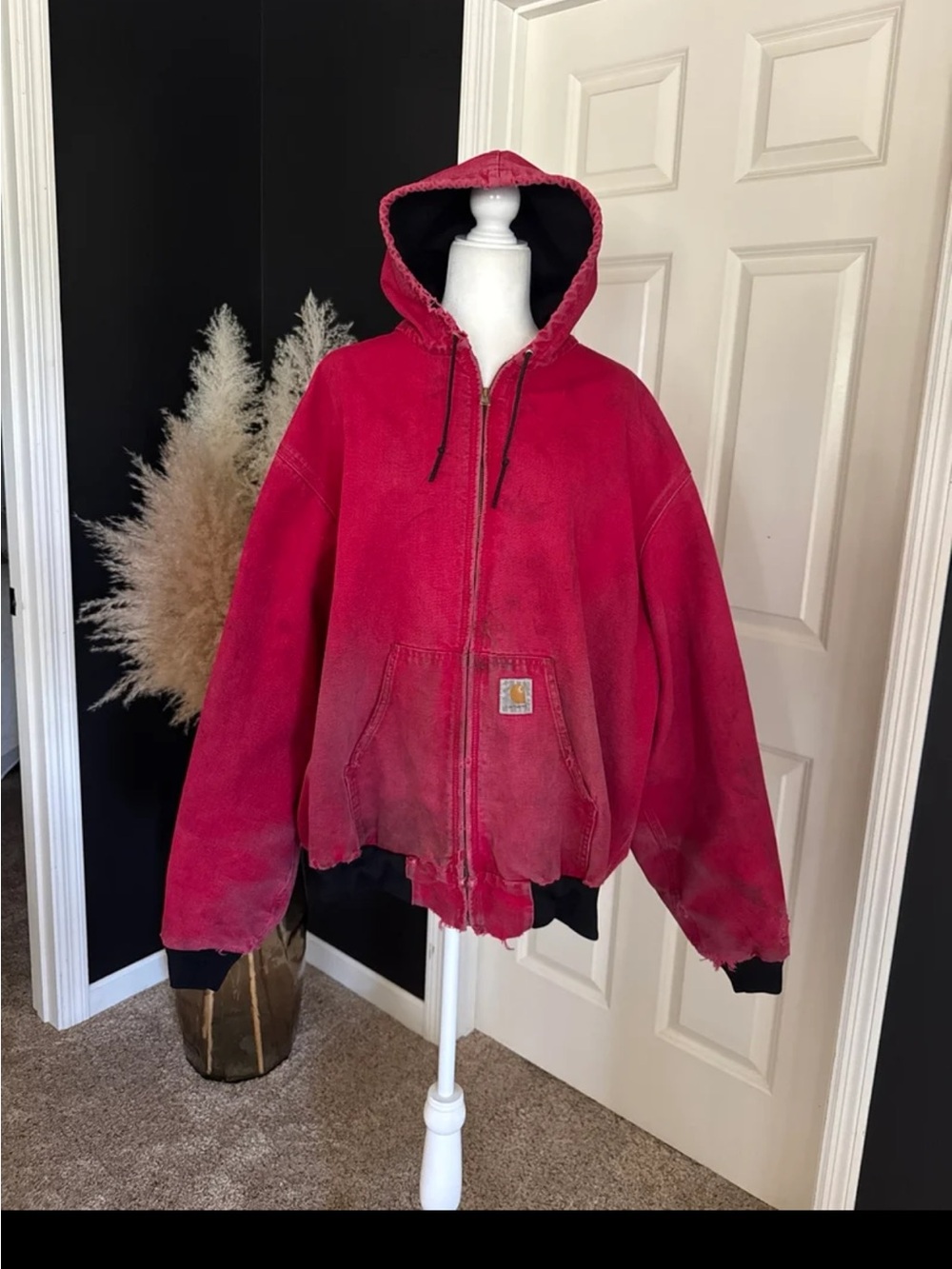 Vintage 90’s Red Carhartt Jacket Chore Coat Size XL